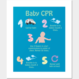 5 Steps to Baby CPR Posters and Art